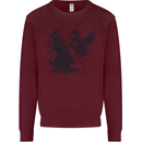 Hammer and Raven Vikings Kids Sweatshirt Jumper Maroon