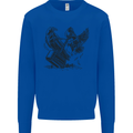Hammer and Raven Vikings Kids Sweatshirt Jumper Royal Blue