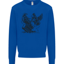 Hammer and Raven Vikings Kids Sweatshirt Jumper Royal Blue