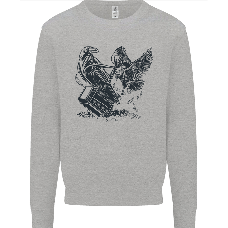 Hammer and Raven Vikings Kids Sweatshirt Jumper Sports Grey