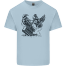 Hammer and Raven Vikings Kids T-Shirt Childrens Light Blue