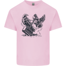 Hammer and Raven Vikings Kids T-Shirt Childrens Light Pink