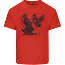 Hammer and Raven Vikings Kids T-Shirt Childrens Red