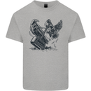 Hammer and Raven Vikings Kids T-Shirt Childrens Sports Grey