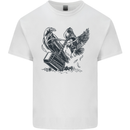 Hammer and Raven Vikings Kids T-Shirt Childrens White