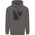 Hammer and Raven Vikings Mens 80% Cotton Hoodie Charcoal
