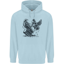 Hammer and Raven Vikings Mens 80% Cotton Hoodie Light Blue