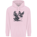 Hammer and Raven Vikings Mens 80% Cotton Hoodie Light Pink