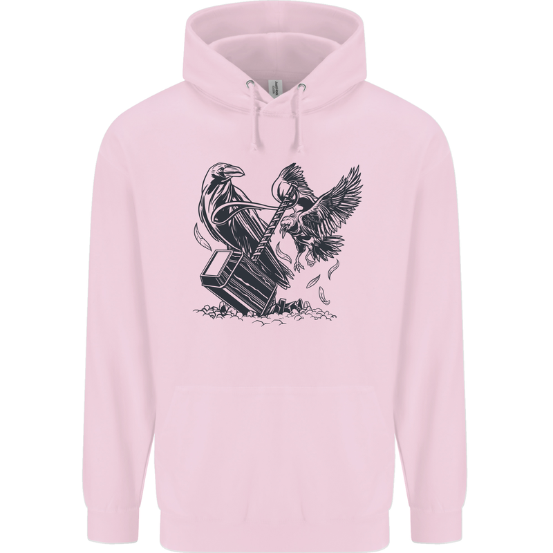 Hammer and Raven Vikings Mens 80% Cotton Hoodie Light Pink