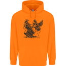 Hammer and Raven Vikings Mens 80% Cotton Hoodie Orange