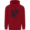 Hammer and Raven Vikings Mens 80% Cotton Hoodie Red