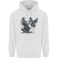 Hammer and Raven Vikings Mens 80% Cotton Hoodie White