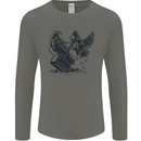 Hammer and Raven Vikings Mens Long Sleeve T-Shirt Charcoal