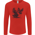 Hammer and Raven Vikings Mens Long Sleeve T-Shirt Red