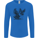 Hammer and Raven Vikings Mens Long Sleeve T-Shirt Royal Blue