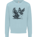 Hammer and Raven Vikings Mens Sweatshirt Jumper Light Blue