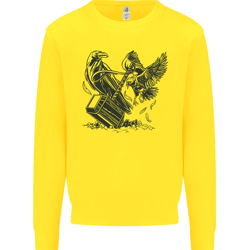 Hammer and Raven Vikings Mens Sweatshirt Jumper Yellow