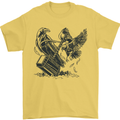 Hammer and Raven Vikings Mens T-Shirt 100% Cotton Yellow