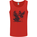 Hammer and Raven Vikings Mens Vest Tank Top Red