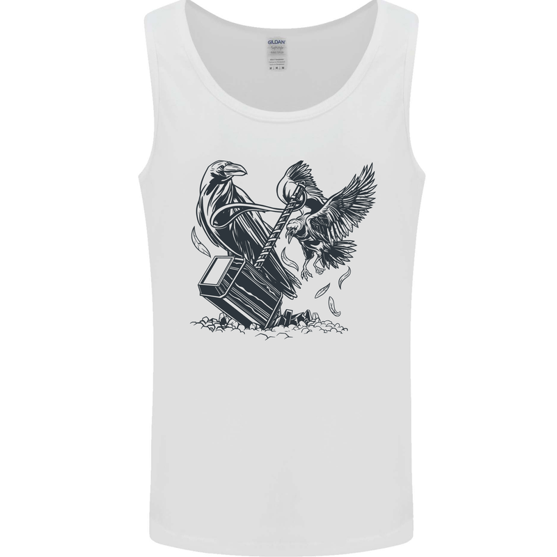Hammer and Raven Vikings Mens Vest Tank Top White