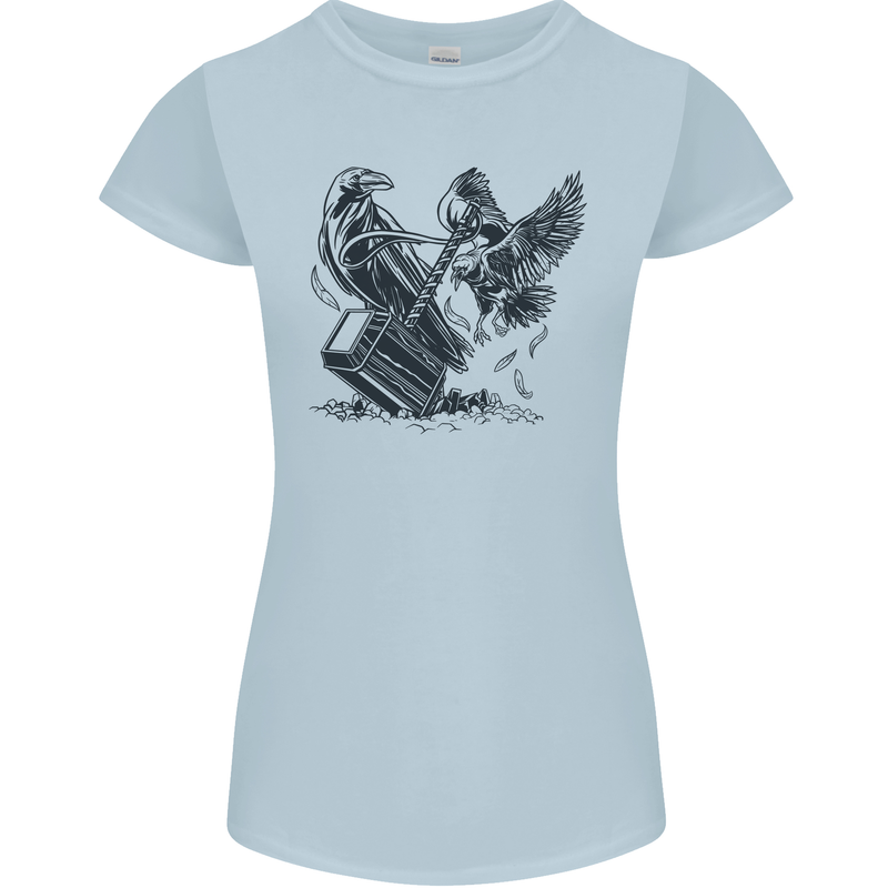 Hammer and Raven Vikings Womens Petite Cut T-Shirt Light Blue