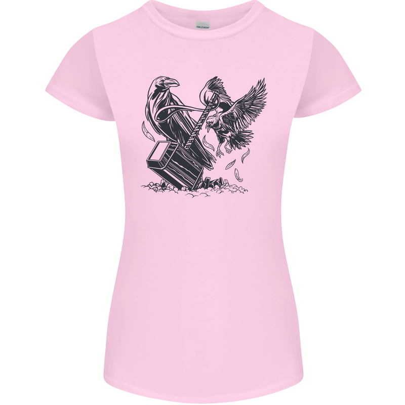 Hammer and Raven Vikings Womens Petite Cut T-Shirt Light Pink