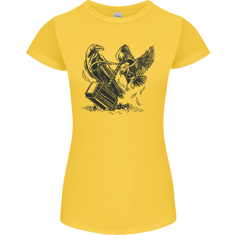 Hammer and Raven Vikings Womens Petite Cut T-Shirt Yellow
