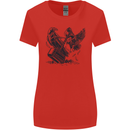 Hammer and Raven Vikings Womens Wider Cut T-Shirt Red