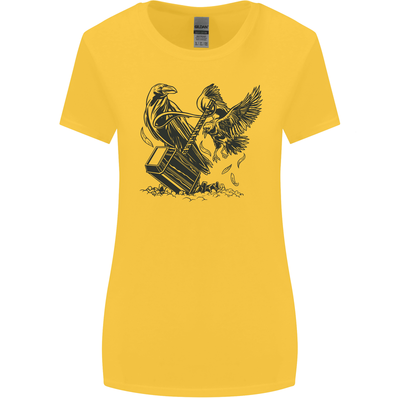 Hammer and Raven Vikings Womens Wider Cut T-Shirt Yellow
