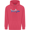 Hammerhead Shark Scuba Diver Diving Childrens Kids Hoodie Heliconia