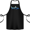 Hammerhead Shark Scuba Diver Diving Cotton Apron 100% Organic Black
