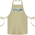 Hammerhead Shark Scuba Diver Diving Cotton Apron 100% Organic Khaki