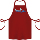 Hammerhead Shark Scuba Diver Diving Cotton Apron 100% Organic Maroon