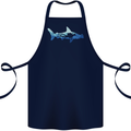 Hammerhead Shark Scuba Diver Diving Cotton Apron 100% Organic Navy Blue