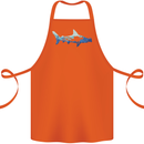Hammerhead Shark Scuba Diver Diving Cotton Apron 100% Organic Orange