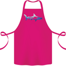 Hammerhead Shark Scuba Diver Diving Cotton Apron 100% Organic Pink