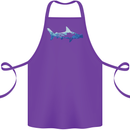 Hammerhead Shark Scuba Diver Diving Cotton Apron 100% Organic Purple