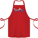 Hammerhead Shark Scuba Diver Diving Cotton Apron 100% Organic Red