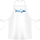 Hammerhead Shark Scuba Diver Diving Cotton Apron 100% Organic White