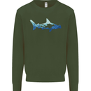 Hammerhead Shark Scuba Diver Diving Kids Sweatshirt Jumper Forest Green