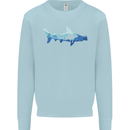Hammerhead Shark Scuba Diver Diving Kids Sweatshirt Jumper Light Blue