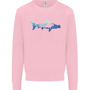 Hammerhead Shark Scuba Diver Diving Kids Sweatshirt Jumper Light Pink