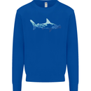 Hammerhead Shark Scuba Diver Diving Kids Sweatshirt Jumper Royal Blue