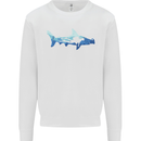 Hammerhead Shark Scuba Diver Diving Kids Sweatshirt Jumper White