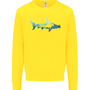 Hammerhead Shark Scuba Diver Diving Kids Sweatshirt Jumper Yellow