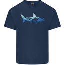 Hammerhead Shark Scuba Diver Diving Kids T-Shirt Childrens Navy Blue