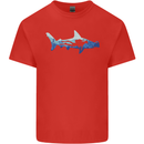 Hammerhead Shark Scuba Diver Diving Kids T-Shirt Childrens Red