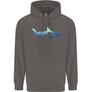 Hammerhead Shark Scuba Diver Diving Mens 80% Cotton Hoodie Charcoal