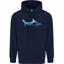Hammerhead Shark Scuba Diver Diving Mens 80% Cotton Hoodie Navy Blue