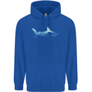 Hammerhead Shark Scuba Diver Diving Mens 80% Cotton Hoodie Royal Blue